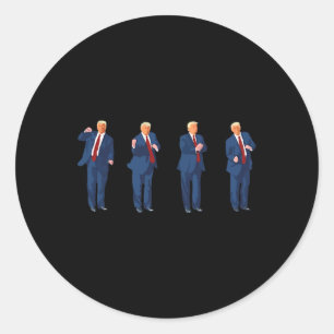 Trump Dance 4th Of July Trump 2024  Classic Round Sticker