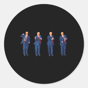 Trump Dance 4th Of July Trump 2024  Classic Round Sticker