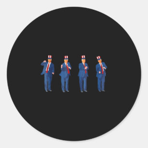 Trump Dance 4th Of July Trump 2025 Classic Round Sticker