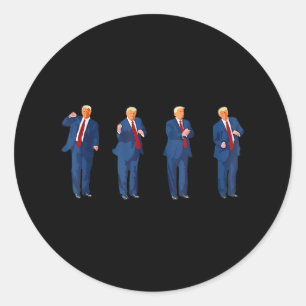 Trump Dance 4th Of July Trump 2025  Classic Round Sticker