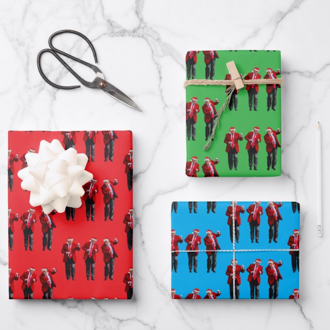 Trump Dance Gift Wrap, Donald Trump Dancing  Wrapping Paper Sheet (Front)