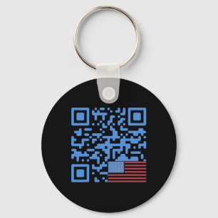 Trump Dance Qr Code Vintage Usa Flag Trump -elepha Keychain