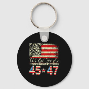 Trump Dance Troll Qr Funny Trump Dance Code Retro  Keychain