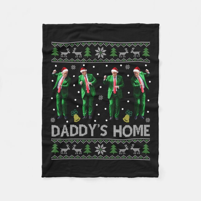 Trump Dance Trump I'll Be Home For  Fleece Blanket (Front)