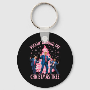 Trump Dancing Rockin' Around The Christmas Tree Pi Keychain