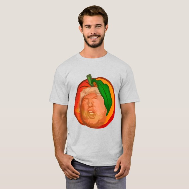 Trump dans Peach Mens T-Shirt de base, Chemise d'a (Devant entier)