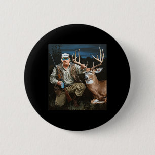 Trump Deer Hunting Donald Trump Old School Camoufl 2 Inch Round Button