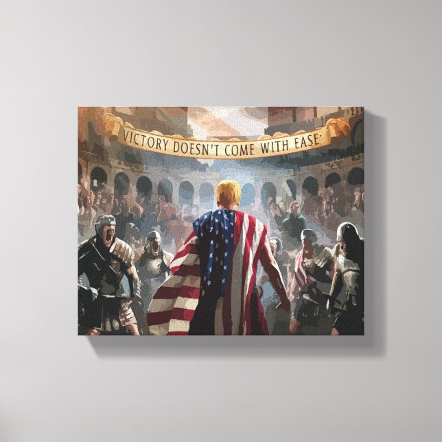 Trump depicted as a gladiator in an ancient Roman  Canvas Print (Front)