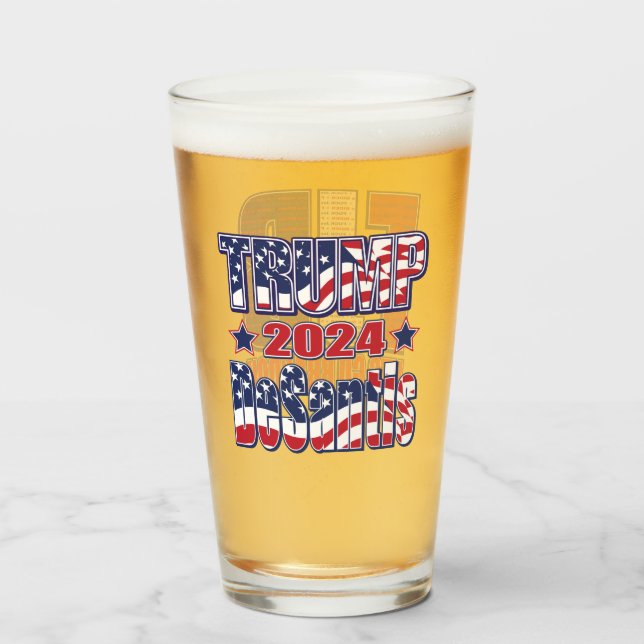Trump DeSantis 2024 Glass (Front Filled)