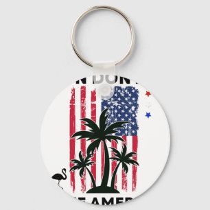 Trump Desantis Ron Don 24' American Flag Flamingo Keychain