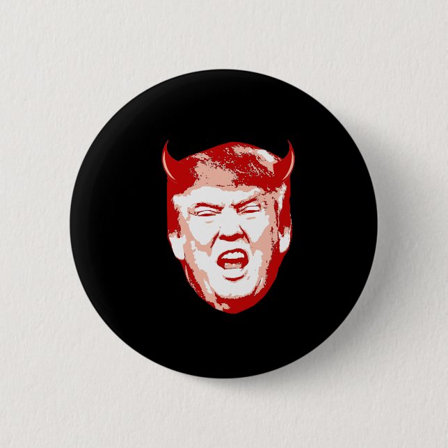 Trump Devil Head - Anti-Trump - 2 Inch Round Button (Front)