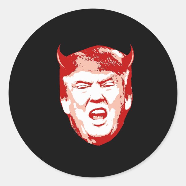 Trump Devil Head - Anti-Trump - Classic Round Sticker (Front)