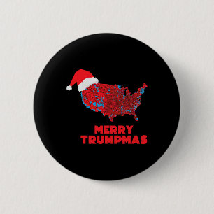 Trump Election Map Merry Christmas Holiday Santa H 2 Inch Round Button