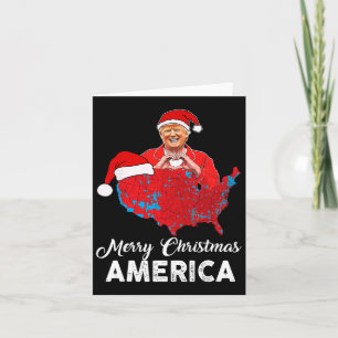 Trump Election Map Merry Christmas Holiday Santa H Card