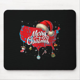 Trump Election Map Merry Christmas Holiday Santa H Mouse Pad