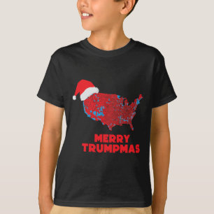 Trump Election Map Merry Christmas Holiday Santa H T-Shirt