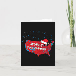 Trump Election Map Merry Christmas Santa Hat Funny Card
