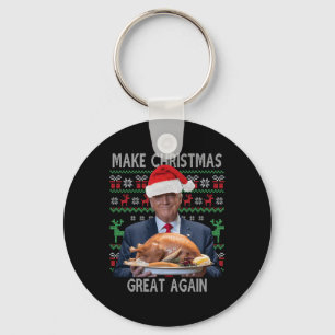 Trump Election Merry Ugly Christmas Holiday Santa Keychain