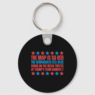 Trump Election Poem Red Map Valentine Inauguration Keychain