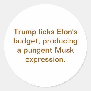 Trump Elon Musk Hankamer Artjunkhaus Comic Art Yum Classic Round Sticker