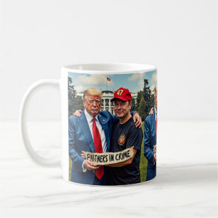 Trump Elon Partners in Crime AI Art Coffee Mug
