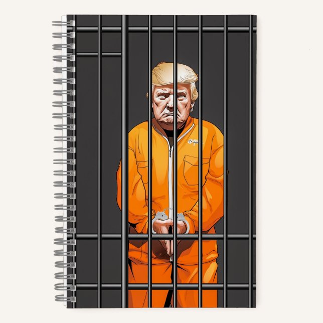 Trump en prison Carnet spiral 5,5 po x 8,5 po (Recto)