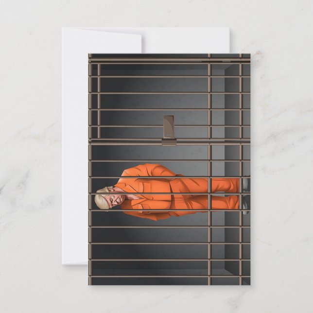 Trump en prison Carte de remerciements plat 3,5 po (Devant)