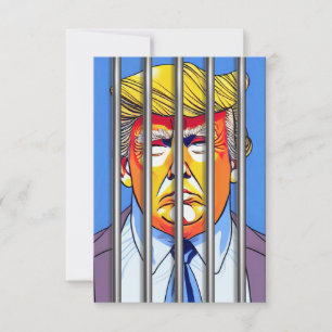 Trump en prison Carte de remerciements plat 3,5 po
