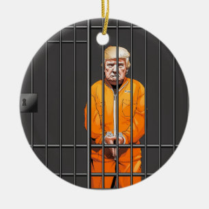 Trump en prison Cercle Ceramic Ornement