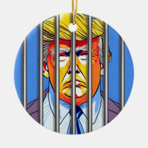 Trump en prison Cercle Ceramic Ornement