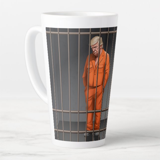 Trump en prison Latte Mug (Angle gauche)