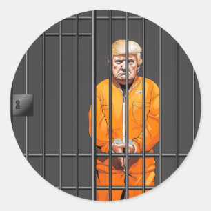 Trump en prison Sticker rond classique