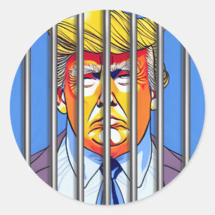 Trump en prison Sticker rond classique