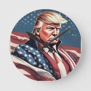 Trump Epic American Flag Horloge murale