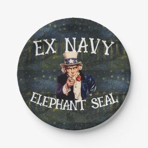 Trump Ex Navy Elephant Seal Movie Book Paper Plate