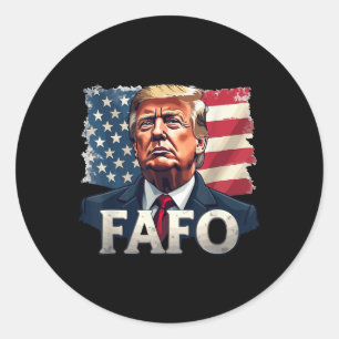 Trump Fafo Find Out Us Flag Vintage  Classic Round Sticker