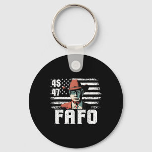 Trump Fafo Us Flag Funny Trump 4th Of July  Keychain