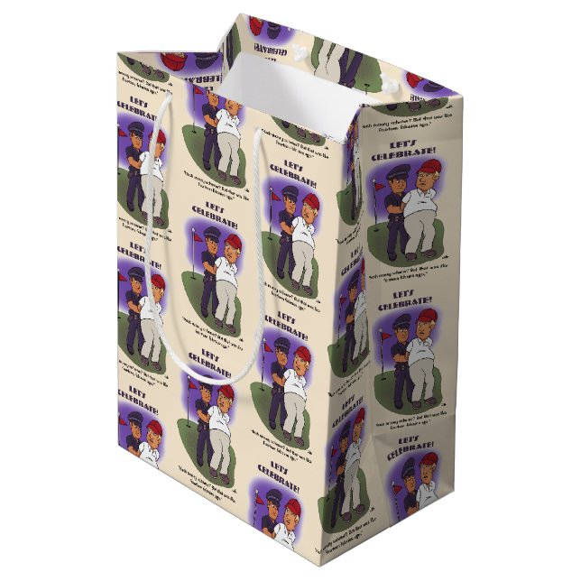 Trump Felonies Medium Gift Bag (Back Angled)