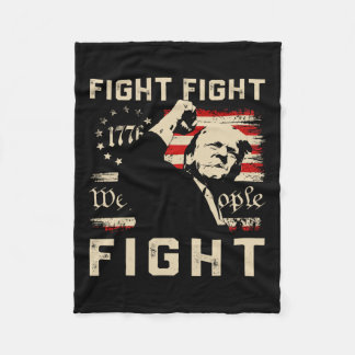 Trump Fight Fight Fight 1776 We The People Flag Tr Fleece Blanket