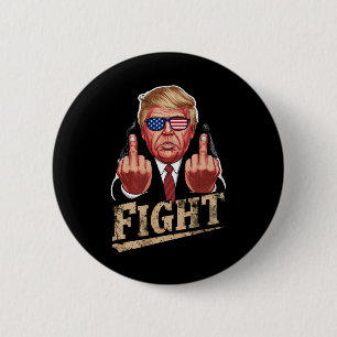 Trump Fight US Election Retro Vintage 2 Inch Round Button