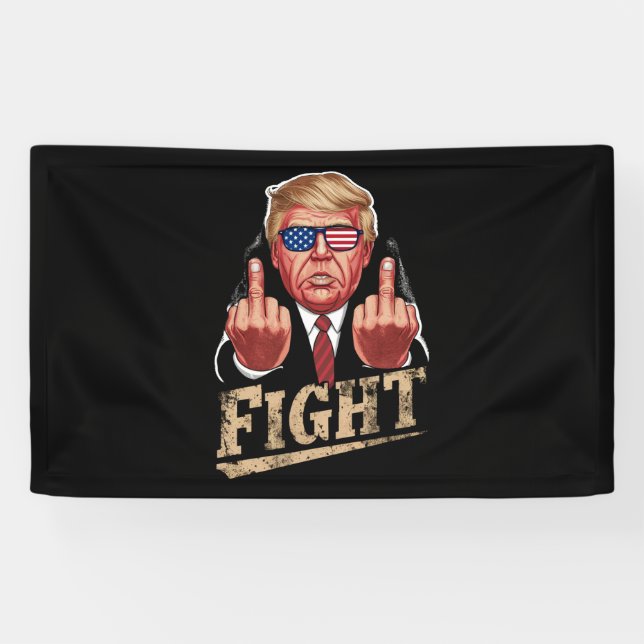 Trump Fight US Election Retro Vintage Banner (Horizontal)