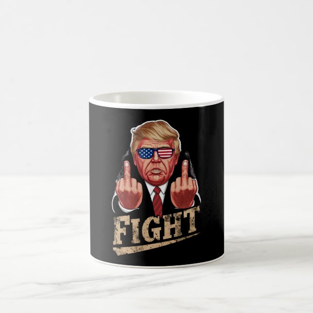 Trump Fight US Election Retro Vintage Coffee Mug (Center)