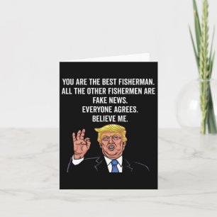 Trump Fisherman Funny Fisher Hook Gifts  Card