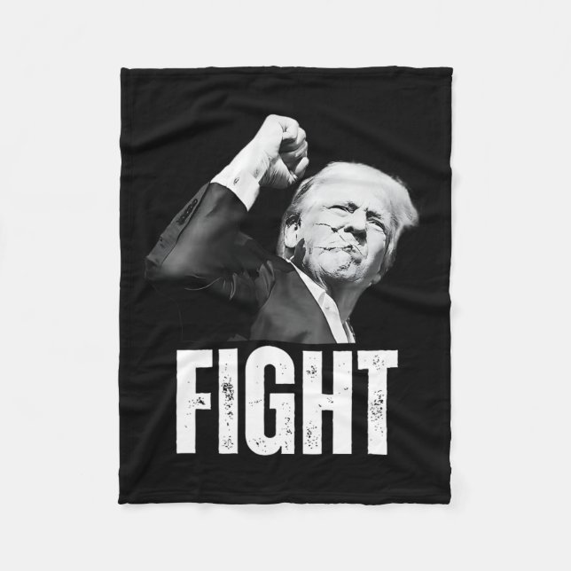 Trump Fist Pump Donald Trump Shooting  Fleece Blanket (Front)