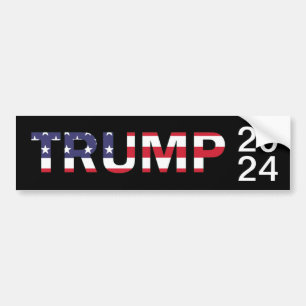 TRUMP FLAG 2024 BUMPER STICKER