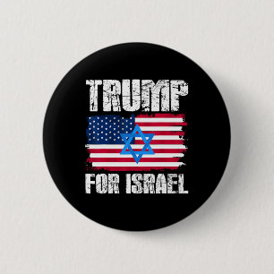 Trump For Israel Republican Jewish Jews Donald Tru 2 Inch Round Button