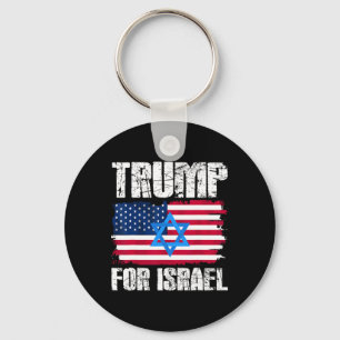 Trump For Israel Republican Jewish Jews Donald Tru Keychain