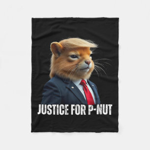 Trump For P-nut The Squirrel Justice For Peanut Tr Fleece Blanket