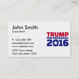 Trump for president 2016 business card