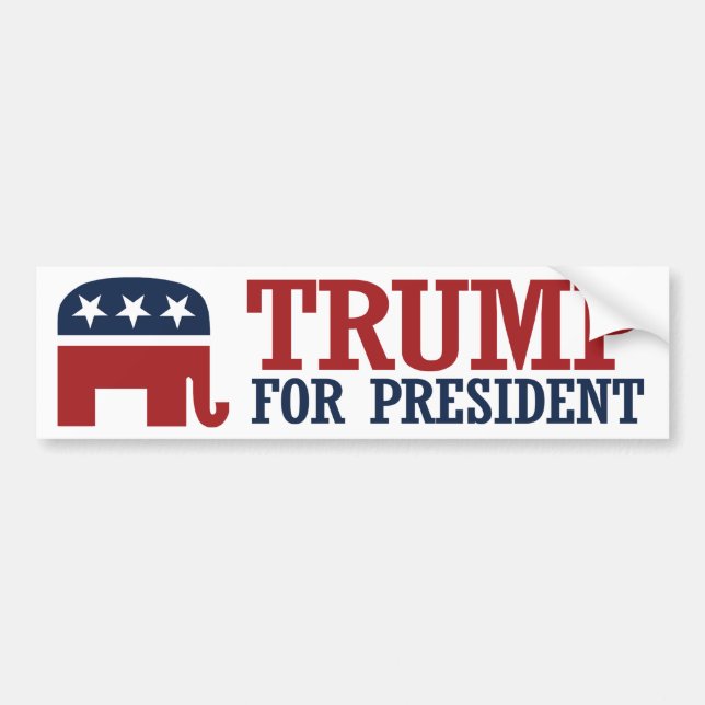 Trump for President 2016 Elephant Bumper --.png Bumper Sticker (Front)